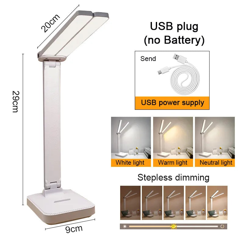 Lámpara LED de Escritorio con Soporte Móvil y USB