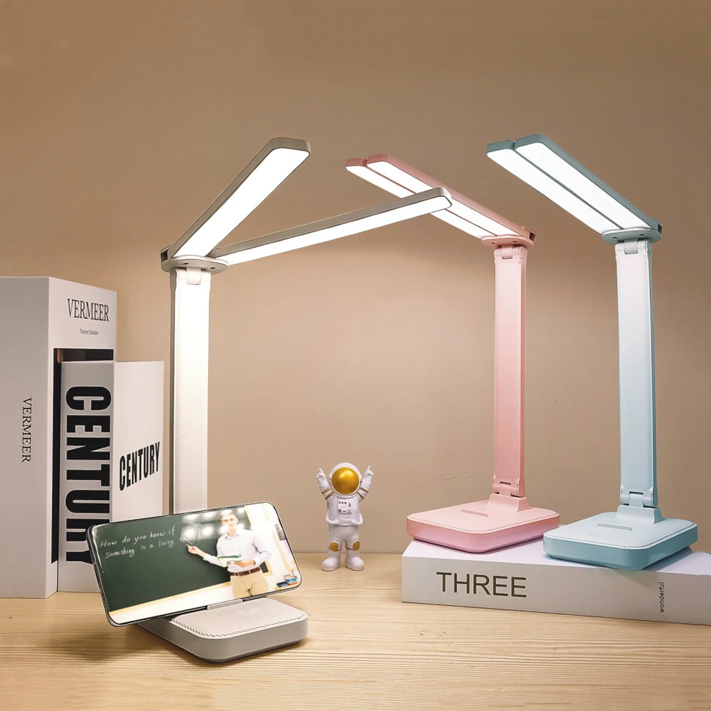 Lámpara LED de Escritorio con Soporte Móvil y USB