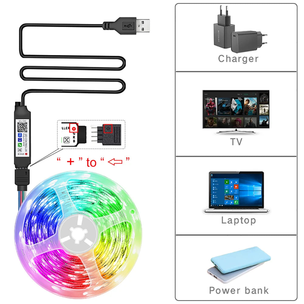 Tiras LED RGB para Escritorio y Habitación