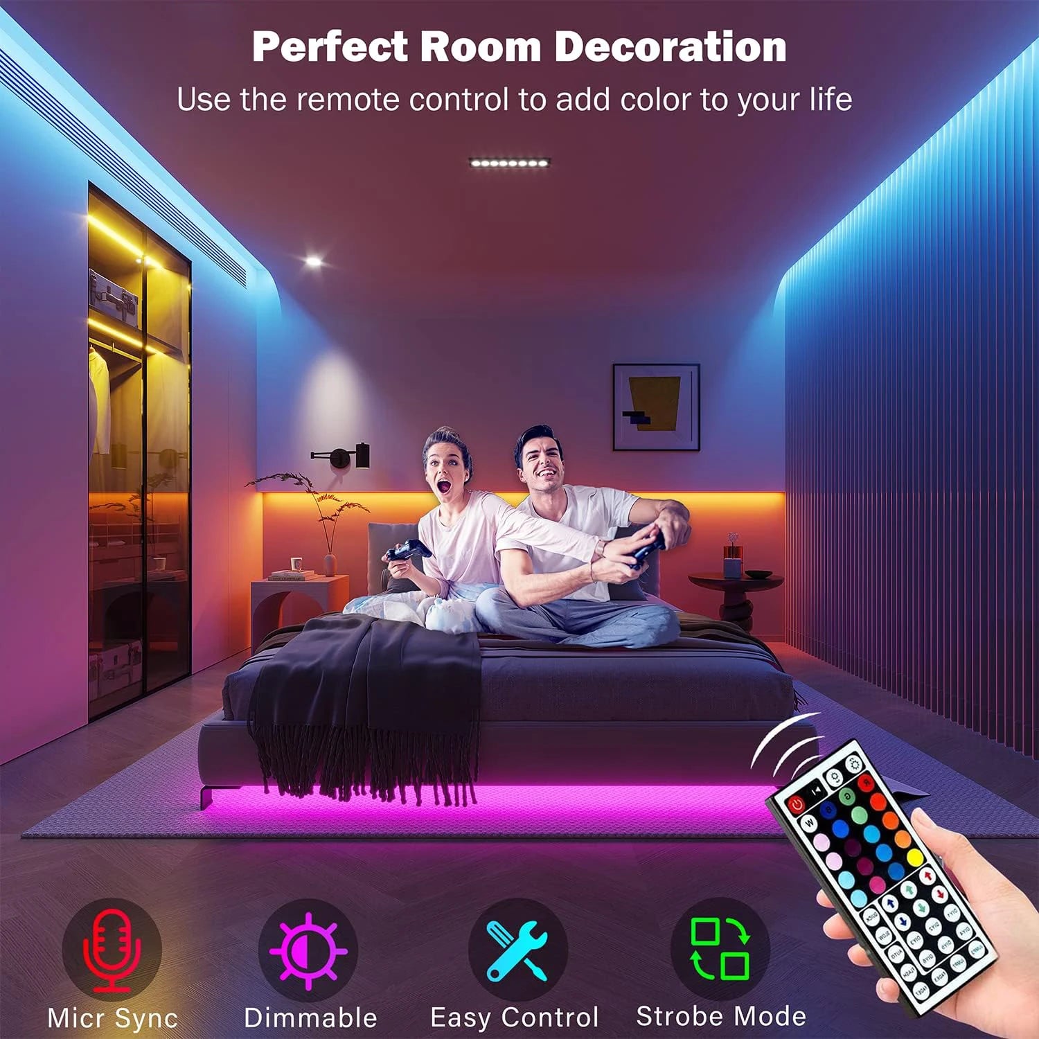 Tiras LED RGB para Escritorio y Habitación