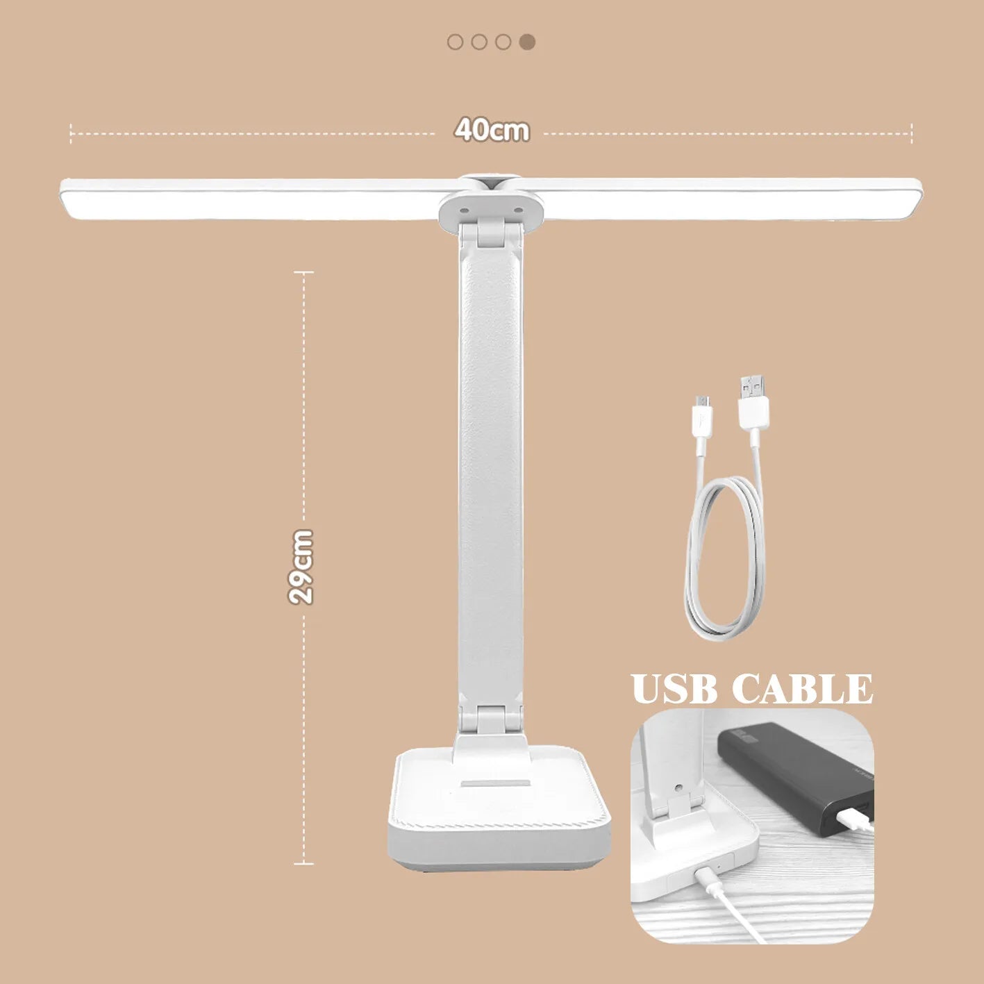 Lámpara LED de Escritorio con Soporte Móvil y USB